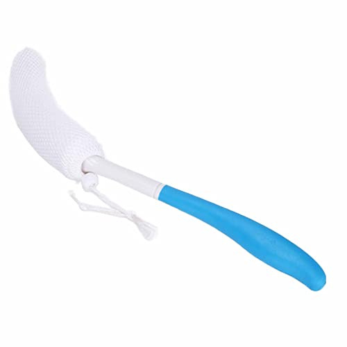 Naroote Cepillo Corporal de Baño Exfoliante de Esponja Suave con Largo y Curvado para una Fácil Aplicación de Loción para la Espalda y una Limpieza Conveniente, Cepillo de Baño de Esponja ABS Azul