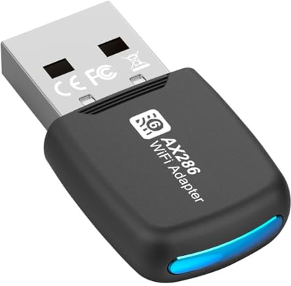Richeyty Tarjeta de Red USB WiFi 6 de 286 Mbps, Adaptador USB 802.11ax de 2,4 GHz, Controlador de Adaptador de LAN WiFi Gratuito para PC y Portátil