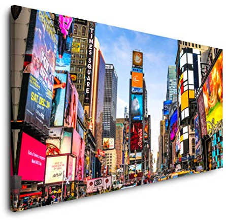 New York City Skyline 120x 60cm Panorama Leinwand Bild XXL Format Wandbilder Wohnzimmer Wohnung Deko Kunstdrucke