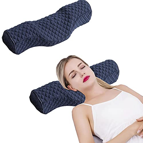 S-SNAIL-OO Cervical Neck Pillow for Sleeping, Memory Foam Neck Roll Pillow for Stiff Neck Pain Relief, Neck Support Pillow Bolster Pillow for Bed for Side Sleepers Back Sleeper. (Blue)
