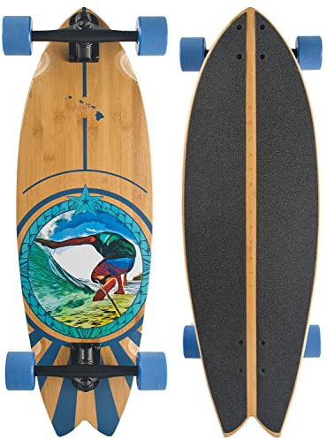 JUCKER HAWAII Cruiser Pau Hana - Cruiser Skateboard, Cruiserboard mit edlem Bambus Deck im Hawaiian Surf Style