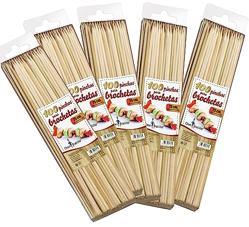 DON PALILLO - 500 brochetas de bambú de 250 x 3 mm. Pinchos para barbacoa, postres, manualidades o actividades de bricolaje (5)