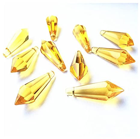 Kronleuchter Kristall Prismen Anhänger 30 stücke 36 MM Kronleuchter anhänger Gold Kronleuchter Glas Kristall Lampe Prismen (mit ringen) Teile Hängen Anhänger for Kandelaber, Deckenleuchten, Hochzeitsd