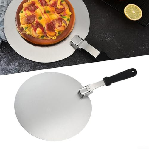 Pizza Peel, Foldable Stainless Steel Pastry Paddle Pizza Shovel Spatula Oven Restaurant Shovel with PP Handle (M, 30.5 cm)