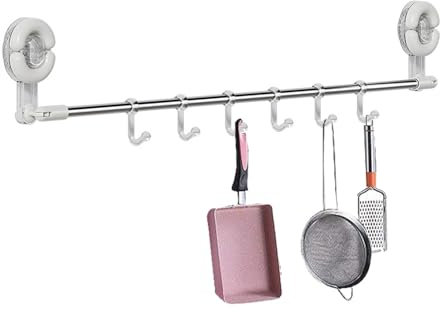 Portasciugamani con ventosa, portasciugamani con ventosa, portasciugamani con ventosa, porta asciugamani, supporto per asta a ventosa, senza foratura, accessorio da bagno con ventosa, portasciugamani