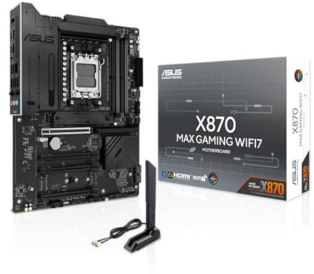 ASUS X870 MAX Gaming WIFI7 Mainboard Sockel AMD AM5 (Ryzen 9000, ATX, DDR5 Speicher, PCIe 5.0, WiFi 7, Aura Sync, PCIe Slot Q-Release, CEC Tier II)