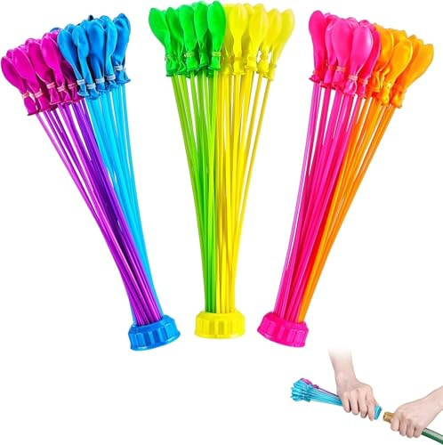 Polyplas 111Pcs Self-Selling Rapid Fill Water Balloons Fun Balloon Rapid-tying sealing Multicolour Water Balloons Foil Packaging for Outdoor Game