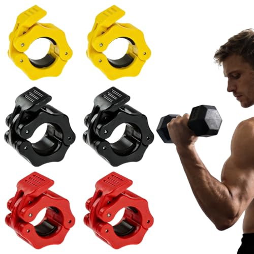 UYVPAER 6 Stück Langhantel Klemmen Mit Schnellverschluss, Hantelverschlüsse Für Kurzhantelstange, Schnellverriegelung Für Workout Gewichtheben