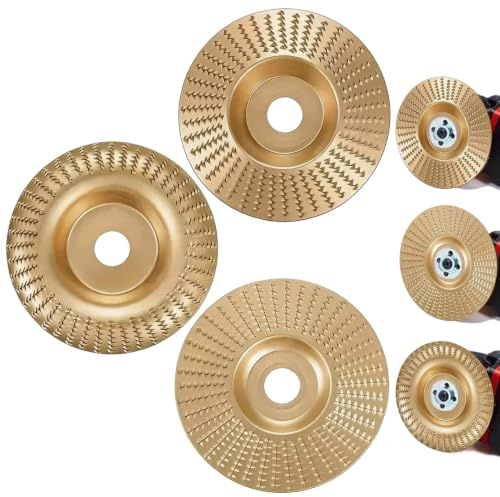 Moerstar 3Pcs Wood Carving Disc, 4 Inch Wood Carving Discs for Angle Grinder, Wood Shaping Grinding Disc for Cutting Sanding Polishing (3 Pcs)