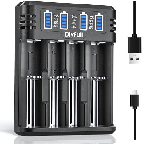 18650 Battery Charger Dlyfull Rechargeable Battery Charger for Ni-MH/CD AAAA AAA AA A SC C 3.7v Lithium 22650 21700 10340 10440 14500 16340 17335 17500 17670 18500 20700 Batteries Charger