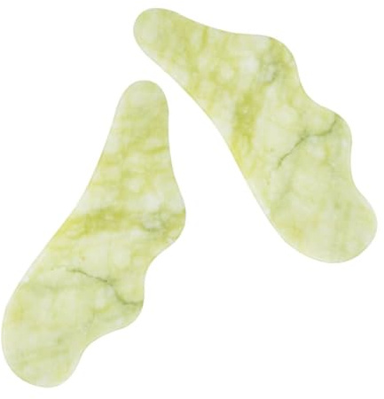 Beavorty Massagebrett Gua Sha Schabewerkzeug aus Natürlichem Jade 2 Stück zur Hautpflege und Muskelentspannung Grün für Gesicht und Körper für Frauen und Erwachsene