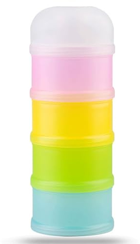 Baby Formula Powder Dispenser, Milk Powder Dispenser Pot 4 Layers Stackable Portable Large Capacity Safe Airtight Baby Milk Pots for Home