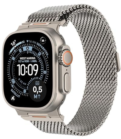 Armband Kompatibel mit Apple Watch Ultra 3 49mm 44mm 46mm 45mm 42mm Magnetisch Metall Edelstahl Armband für Ultra 3 2 1,SE 3 2 1,iWatch Series 11 10 9 8 7 6 5 4 3 2 1 Damen Herren