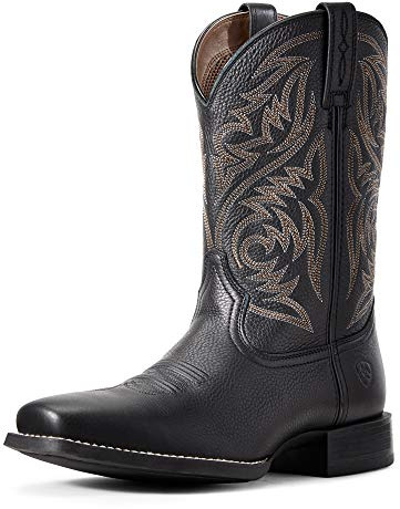 Ariat BMVY9 Mens Sport Herdsman Western Boot Black Deertan 11