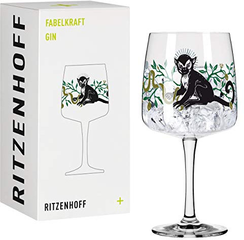 Ritzenhoff 3458001 Verre à gin 700 ml - série Fabelkraft motif n° 1, verre à cocktail illustration Monkey - Made in Germany