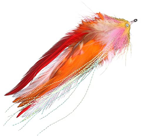 Sharplace 14cm Fliegenfischen Köder, Carbon Haken Fry Lachs Forelle Meer Barsch Steelhead Elritze Hecht Fliegenfischen Fliegen, Top Water Angelköder für Süßwasser, Salzwasser, Angeln Zubehör
