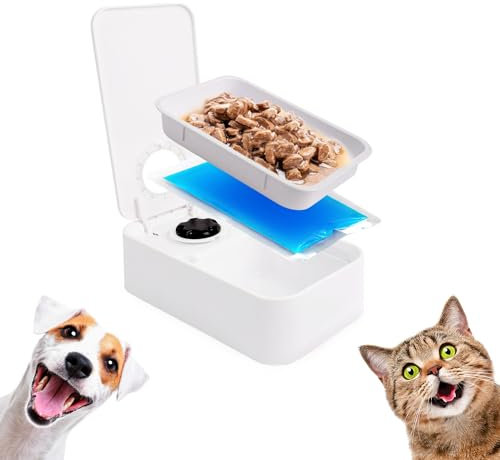 ALL FOR PAWS Automatic Cat & Dog Feeder 1 Meal- Dry & Wet Food Dispenser, 48-Hour Timer, Ice Pack Included, Dishwasher Safe, White