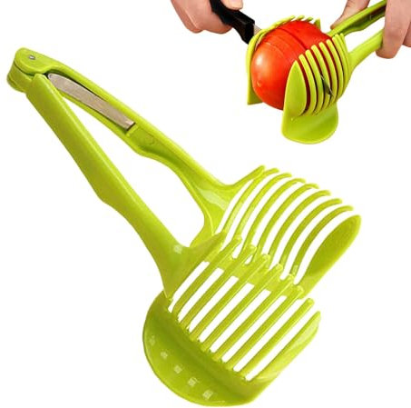 Coupe-fruits À Tranches De Tomate Et De Citron Avec Poignée Longue,Coupe-tomate,support À Pince À Fruit Rond,Trancheur D'oignon,Aide À La Coupe De Cuisine,portable Pour Oignon, Carotte, Pomme De Terre
