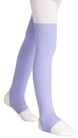 Avrigirl Lilac Big Girls Leg Warmer Knitted Workout Socks for Ballet, Yoga, Gymnastics, Athletic Legsleeve for Dance Warm up, Above Knee Length