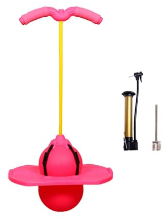 Zqkimzi Ball para niños, Ball para adultos,Pelota que rebota de equilibrio con bomba, mango | Sticks para diversión al aire libre, tabla alta de para niños, adultos, y niñas