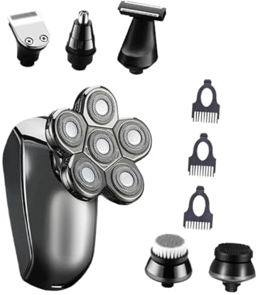 CLISPEED Rasoir Électrique Rechargeable pour Hommes Têtes Étanche Multifonction et Portable Rasoir Corporel et Barbe Utilisation Humide et Sèche pour Voyage et Extérieur