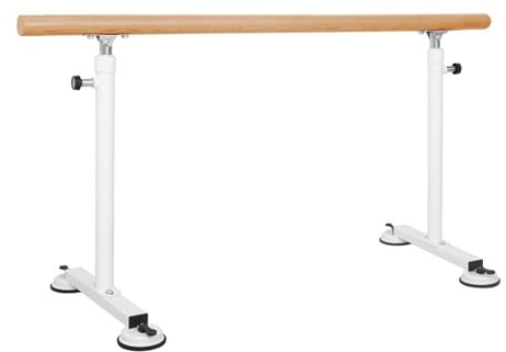 Tragbare Ballettstange für Zuhause, freistehend, verstellbar, 80-120 cm, für Erwachsene, ideal für Fitness, Gymnastik, Stretching und Pilates, 150 cm, Weiß