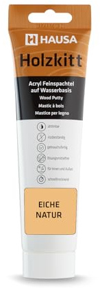HAUSA Holzkitt 250 g Eiche Natur Holzspachtelmasse, Kitt für Holz, Holzspachtel/Füllmasse zum Reparieren von Holzschäden gebrauchsfertig ausgezeichnete Füllkraft schnelltrocknend rissbeständig