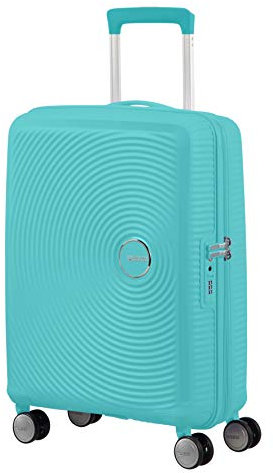 American Tourister Soundbox - Spinner S Erweiterbar Handgepäck, 55 cm, 35.5/41 L, Blau (Poolside Blue)