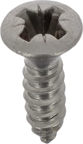 Vis à Tôle Tête Inox A4 Fraisée Bombée Pozidrive, 3.5mm x 13mm, DIN 7983, Lot de 25, Zinc Blanc