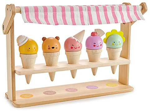 Tender Leaf Toys Scoops & Smiles - Wooden Ice Cream Stand Toy For Children