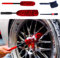 Professional 4 Pack Long Handle Wheel Brush Kit for Cleaning Wheel and Tire- 2X Soft Wheel Woolies Cleaning Brush, Detailing Brush and Stiff Tire Brush, Bendable& Durable Wheel Rim Cleaner Brush Set