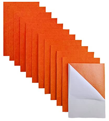 Filzplatten Selbstklebend Filzstoff Selbstklebende Filzblätter Orange | 11 Stück Filz Selbstklebend 20x30cm Farbe Bastelfilz zum Basteln für Schmuckkästchen DIY Projekte Filzkleber（Orange)