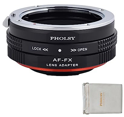 PHOLSY Objektivadapter mit Blendenring Kompatibel mit Sony A und Minolta AF Mount Objektiv auf Fuji X Mount Kameragehäuse Kompatibel mit Sony A auf Fuji X, Minolta AF auf Fuji X