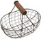 Vintage Iron Wire Basket, Retro Kitchen Organizer for Eggs, Bread, Fruits, Compact Storage Holder for Countertops or Fridge