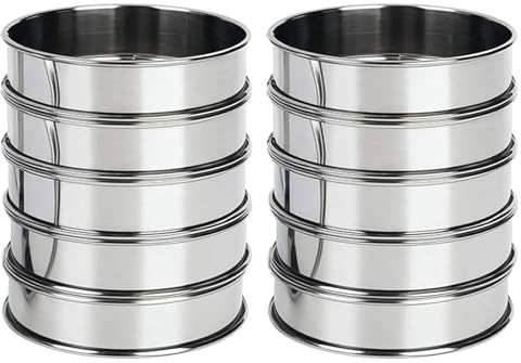 Pasdrucn Lot de 10 Cercle A Patisserie 8.5 Cm, Paquets Cercle Tartelette en Acier Inoxydable, Cadre Pâtissier Rond INOX, Cercle à Tarte en Acier Inoxydable pour Muffins Tartes Gâteaux