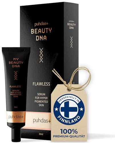 puhdas+ BEAUTY DNA FLAWLESS [30 ml] Serum Pigmentflecken Entferner Gesicht für strahlende Haut, Gesichtspflege mit Extrakten & Zitronensäure, Anti Aging Serum Gesicht, Gesichtsserum aus Finnland