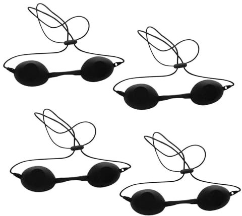 LEMLIN Solarium Brille, 4 Stück UV Schutzbrille, Zuverlässigen Infrarot Solarium Schutzbrille für LED Lasertherapie, IPL-Haarentfernung, Sonnenschutz (Schwarz)