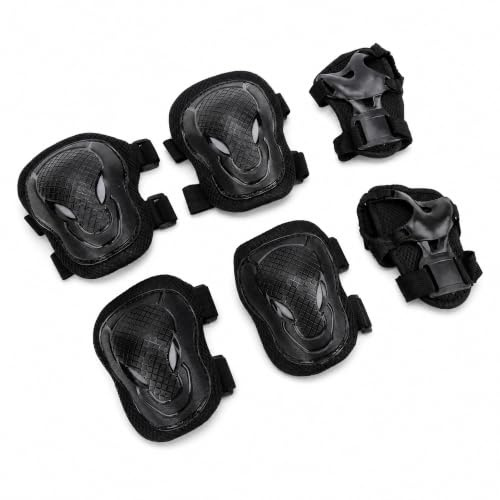 EIMSOAH Roller Skate Protection Gear Set, Skating Protective Adult Knee and Elbow Pads Wrist Guards, Adjustable Skate Protective Gear Set for Adult