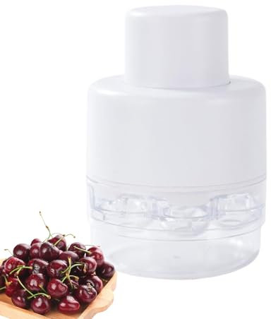 Deshuesador De Cerezas | Herramienta para Quitar Huesos con 7 Orificios - Accesorio de Cocina con Protector de Salpicaduras y Liberación Rápida