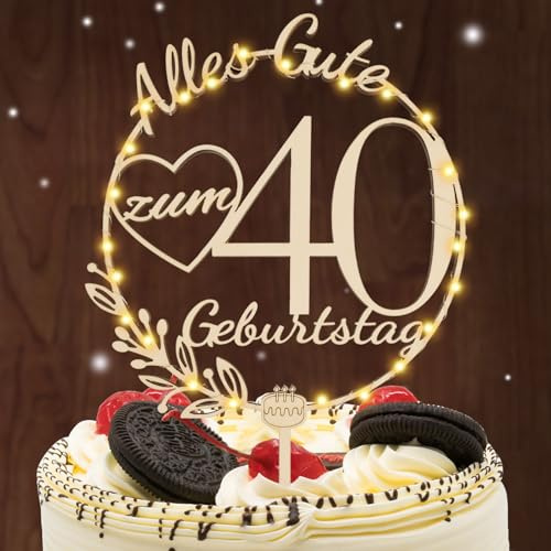 I LOVE MOM Cake Topper 40 Geburtstag Holz,40 Tortendeko Geburtstag Kuchen Deko für Mädchen Junge Frauen Mann | Tortendeko Geburtstag, Kuchen Deko, für Mädchen Junge Frauen Mann