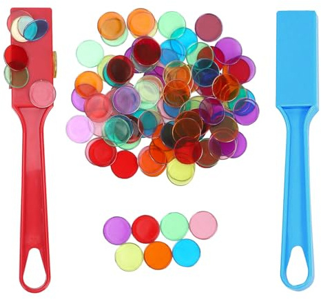 xolear 200 PCS Kit Bingo Magnétique mit 2 Magnetische Bâton | Jetons Loto Jeu de Loto Enfant Puzzle, Couleur Jetons Magnetique, Jouets Educatifs Adaptés, Familles, Groupes et Activités