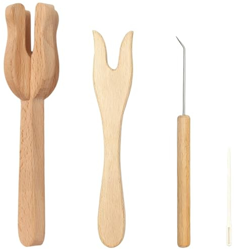 Deskium Knitting Fork Set: 4 Forks For Cords, Bracelets - Diy Weaving