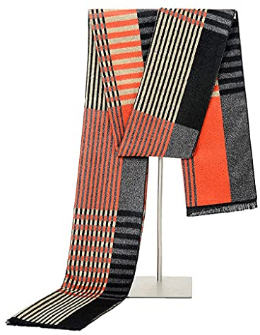 SDGBCXD Schal, Kaschmirschal for Herren, Winter, Freizeit, Business, Karomuster, lange Schals, Stil, Mann(A)