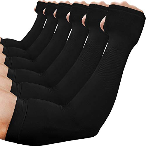 beister Manchon de Bras Homme & Femme (1/3/6),Anti-UV Protection UPF 50+Manche Bras Avec Trou pour Le Pouce,Antidérapants Cooling Manchette Gaming,Sport Compression Arm Sleeves pour Cyclisme,Running