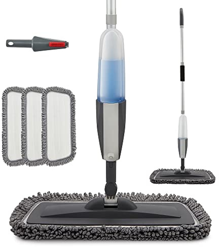 Bellababy Bodenwischer mit sprühfunktion, Sprühwischer Wischer mit Sprühfunktion für Boden und Fenster 360-Grad Spray Mop Wassertank Set und 3-Mikrofaserbezug