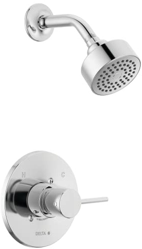 Delta Modern 14 Series Shower Faucet Set, Chrome Shower Head and Handle Set, Valve Trim Kit, Chrome T14259-PP (Valve Not Included)