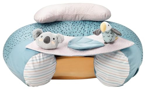 Nuby Sit-Me-Up – Siège pour bébé Animal Adventures | Siège de sol interactif et gonflable | Plateau amovible | Lavable en machine | 6+ mois