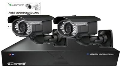 Comelit IPKITPOE862C Kit IP composé de n° 1 Numéro d'article IPNVR108DPOE, n° 2 Numéro d'article IPCAM162B