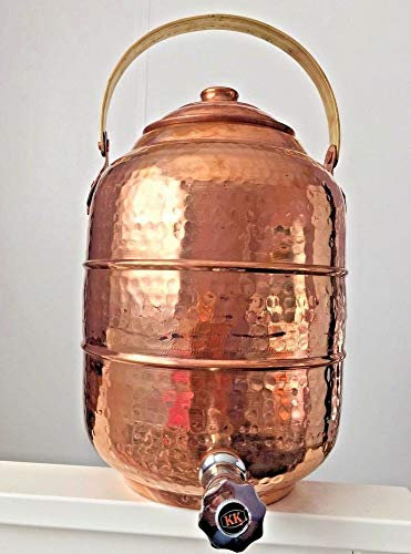 Distributeur d'eau en cuivre de 10 l Bonbonne avec Robinet - Pour la cuisine