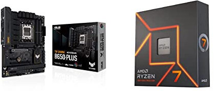 ASUS TUF Gaming B650-PLUS Mainboard Sockel AMD AM5 (Ryzen 7000, ATX, PCIe 5.0, DDR5-Speicher, 14 Power Stages, USB 3.2 Gen 2x2 Typ-C, 2.5G Ethernet, Aura Sync)+ 7 7600X Processor 4.7 GHz 32 MB L3 Box